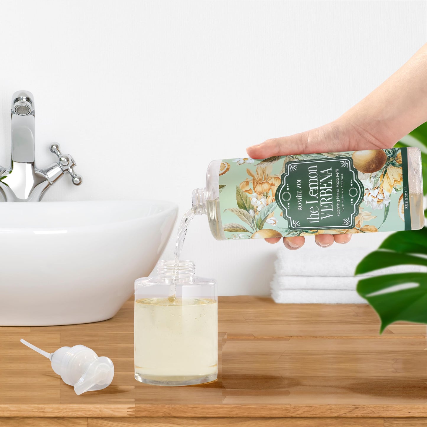 ROMIIE ZOI Foaming Hand Soap Refill, Lemon Verbena, Gentle & Moisturizing Formula, 1000 ML/ 33.8 FL OZ