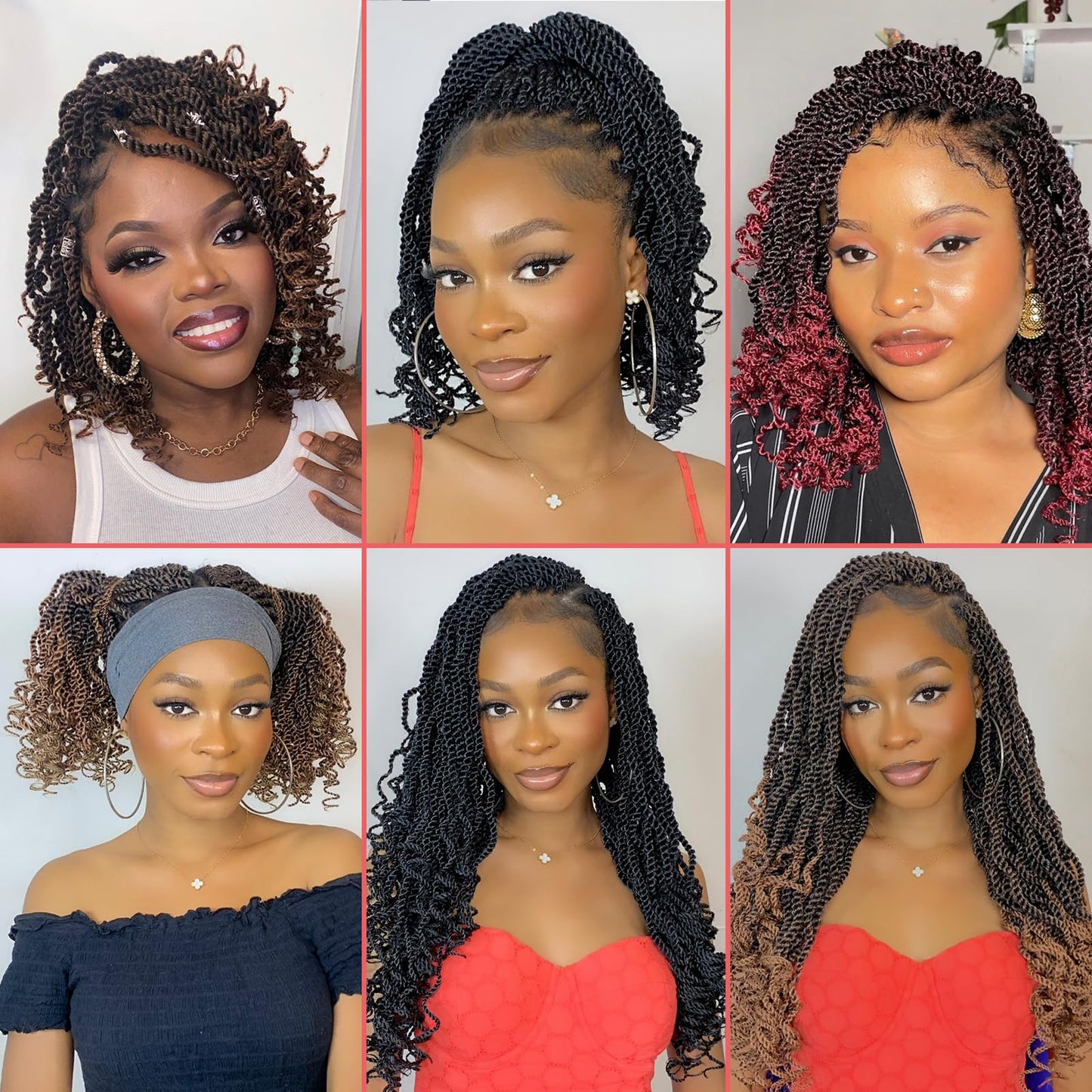 Leeven 24 Inch Senegalese Twist Crochet Hair 2 Packs Ombre Blonde Long Pre Looped Wavy Crochet Braids with Curly Ends 3 Tone Hanava Twist Synthetic Braiding Hair for Women Girl Kids #1B/27/613