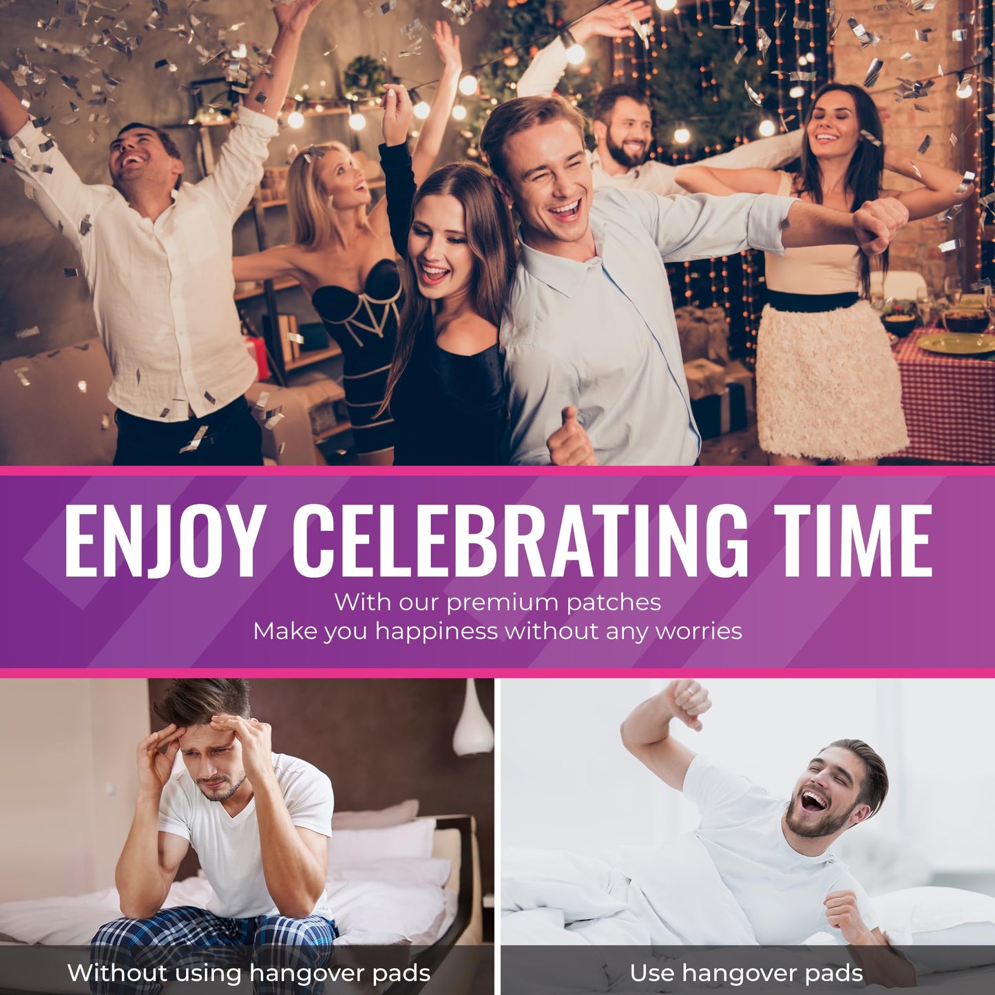 YETAIM Recovery Patches for Men Women: 48 Pack Energy Boost Fast Recovery - Day Night Party Support - Apply on Arm Neck Wrist Back for Party Fun Morning Revival - Power Purple