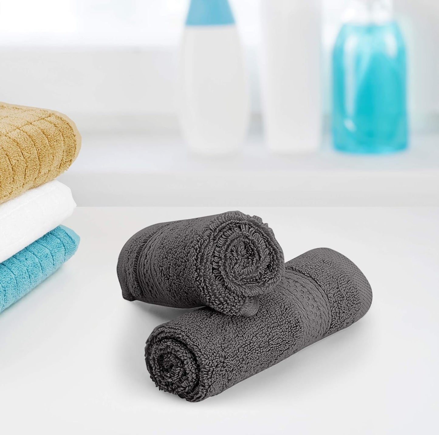 Premium 12-Pack Cotton Wash Cloths - Highly Absorbent & Soft 12x12 for Bathroom, Spa, Gym - Plum
