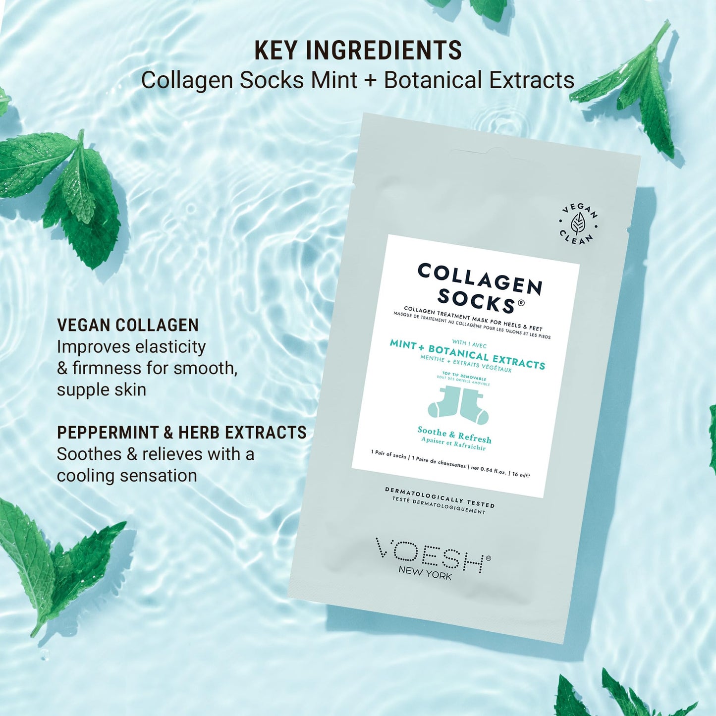 VOESH Collagen Socks, Collagen Socks for Dry Feet, Variety 5 Pack, Cracked Heel Repair, Moisturizing Socks, Spa Pedicure Treatment, Spa Socks, Foot Peel Masks, Vegan