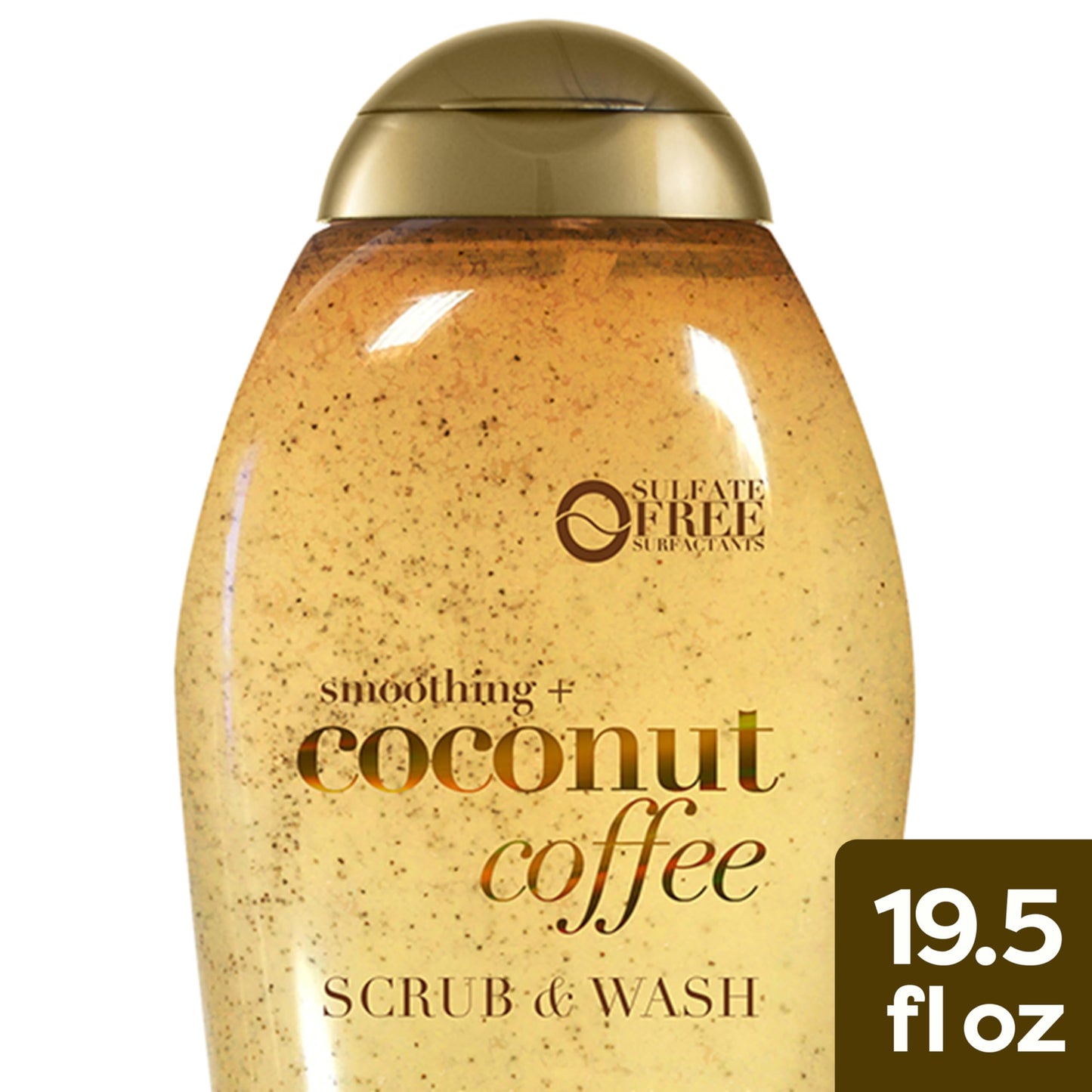 OGX Smoothing + Coconut Coffee Exfoliating Body Scrub with Arabica Coffee & Coconut Oil, Moisturizing Body Wash for Dry Skin, Paraben-Free with Sulfate-Free Surfactants, 19.5 Fl Oz (pack of 3)