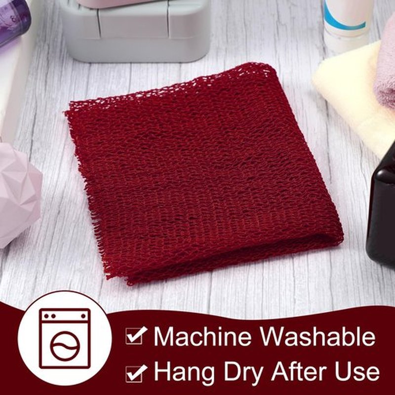 Geiserailie African Long Bathing Net Sponge Long Net Shower Body Scrubber Back Scrubber Skin Smoother Net Bathing Sponge for Daily Use or Stocking Stuffer (Wine Red)