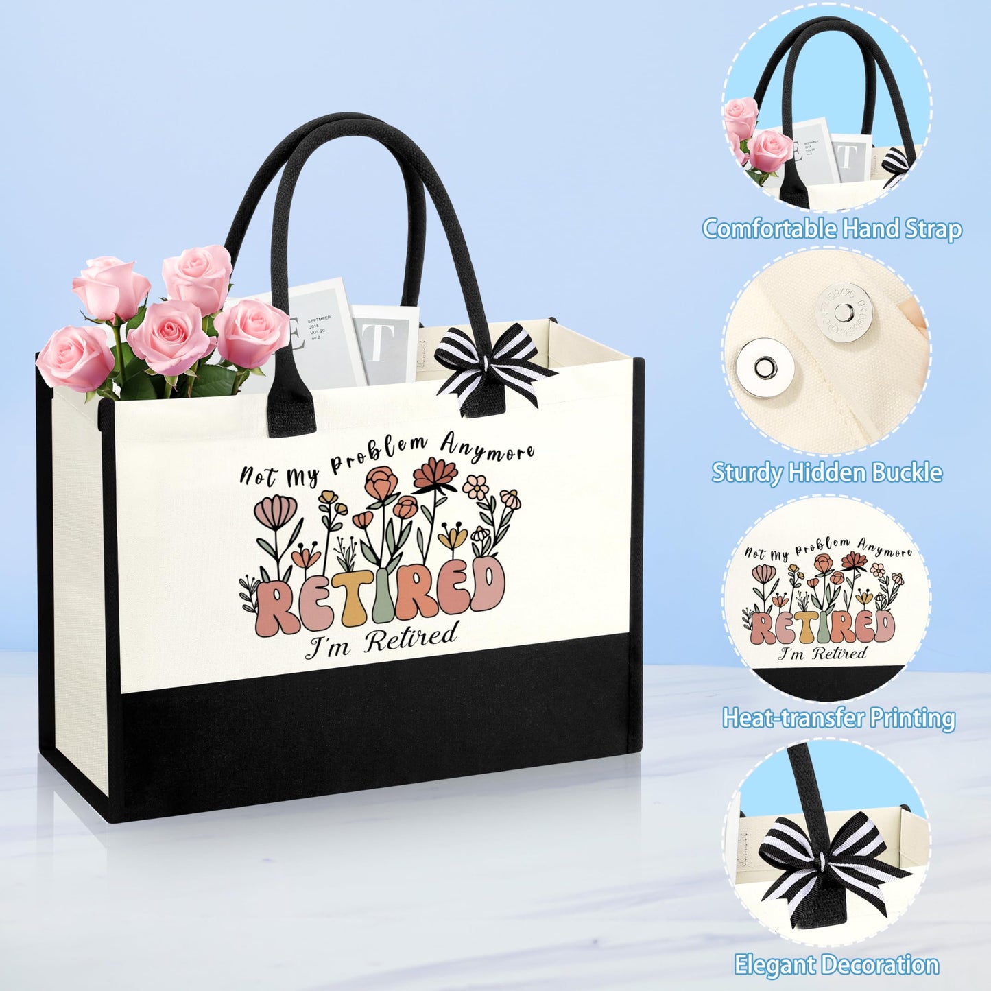 SiplyHaven Retirement Gifts for Women 2026, Best Cool Retirement Gifts for Coworker Teacher Nurses Boss Friends Mom Grandma Retirees, Coworker Farewell Leaving Going Away Gift Canvas Tote Bag