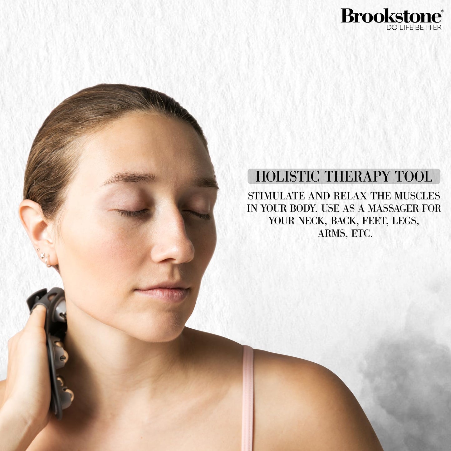 Brookstone Palm Roller Body Massager - Medium Handheld Roller Massager to Relieve Tension - Massage Gloves, Hand Massager Glove, Massage Glove for Stress Relief and Relaxation (Charcoal)