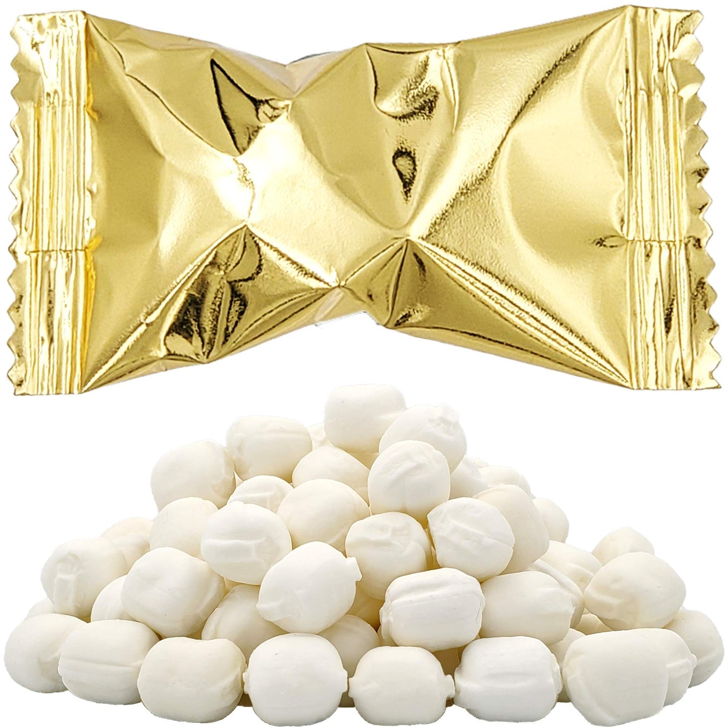 The Dreidel Company 55 Pieces Gold Buttermints, Mint Candies, After Dinner Mints, Butter Mint Candy, Fat-Free, Individually Wrapped (55 Pieces)