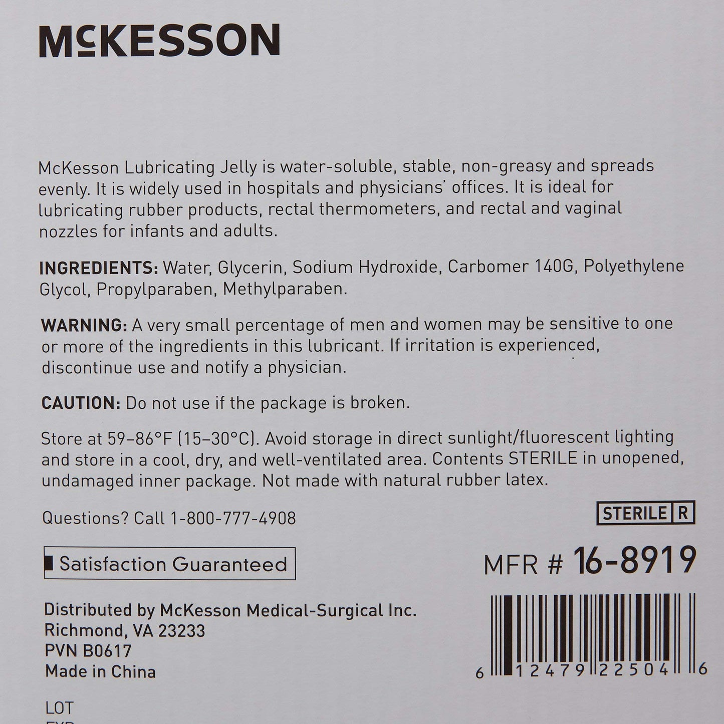 McKesson Lubricating Jelly, 4 oz [12 Count] Water Based Non-Sticky Lube, Water Soluble Lubricant Gel - for Surgical, Medical, Personal – Sterile Tube
