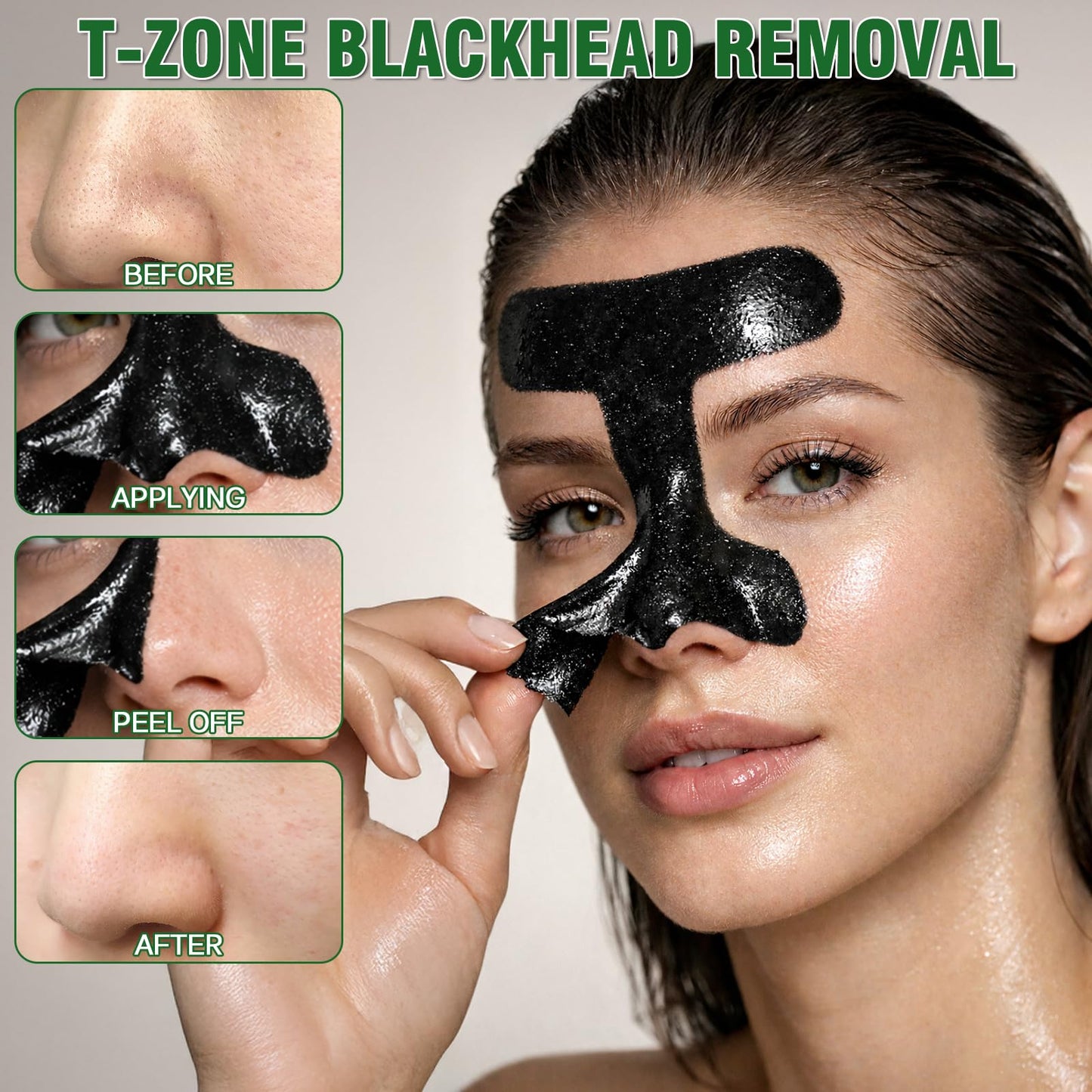 Nozerix Blackhead Remover Mask, Charcoal Peel Off Face Mask, Blackhead Removal, Deep Cleansing, Controls Oil, Targets Face and Nose, Ideal for All Skin Types, with Brush, Extractor Tool,100g