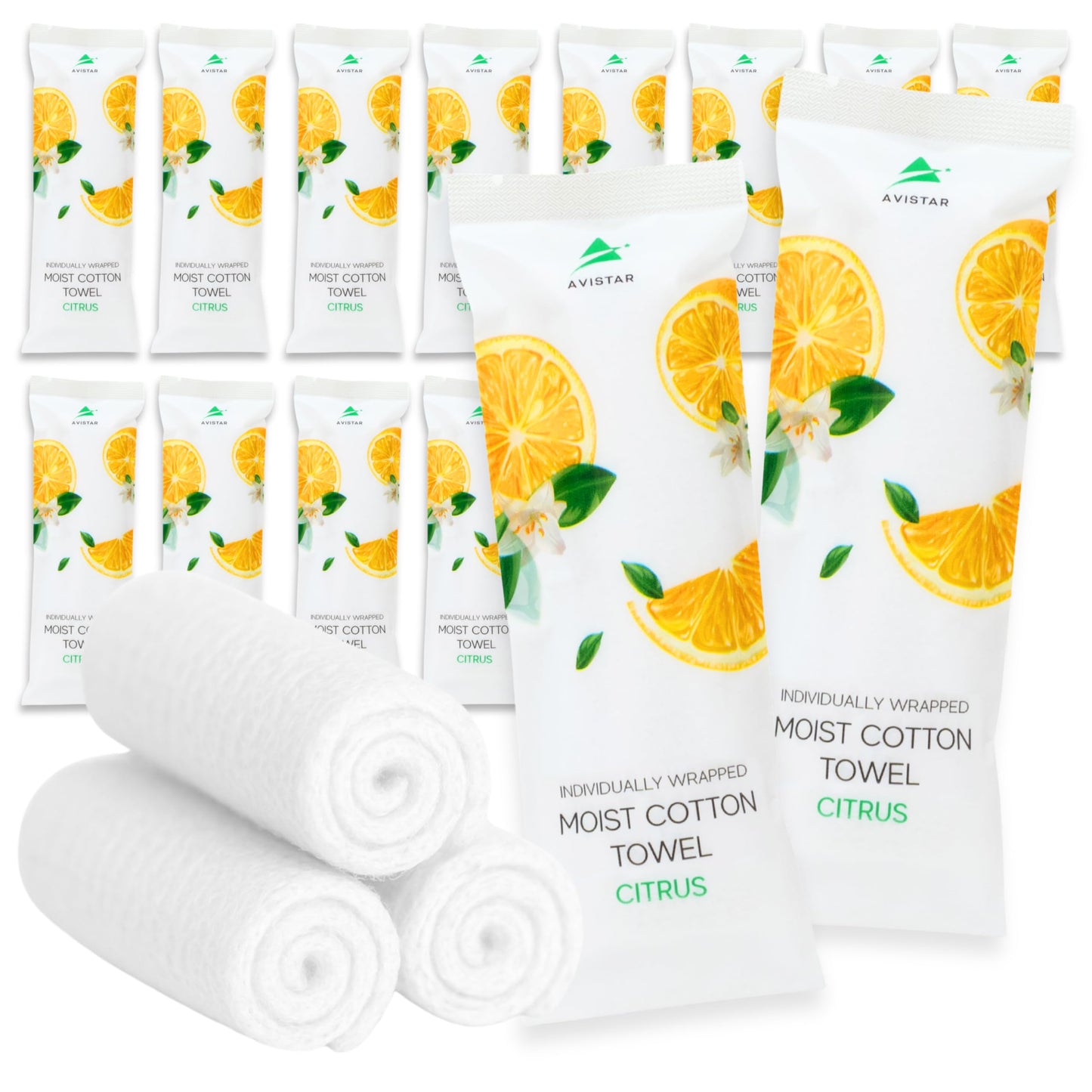 30 Hot or Cold Wrapped Moist Towels –9'' x 9" Moist Towelettes Individually Wrapped Scented Disposable Face & Hand –Pre-Moistened Hand Wipes Soft Refreshing, Travel, Spa, Restaurant- Citrus/Lemon