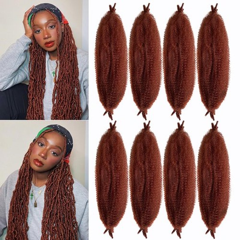 24Inch Marley Twist Braiding Hair, Pre-Separated Springy Afro Twist Hair Kinky Twist Crochet Hair Braids for Distressed Soft Locs Spring Twist Hair for Women (350#, 24 Inch(Pack of 8))