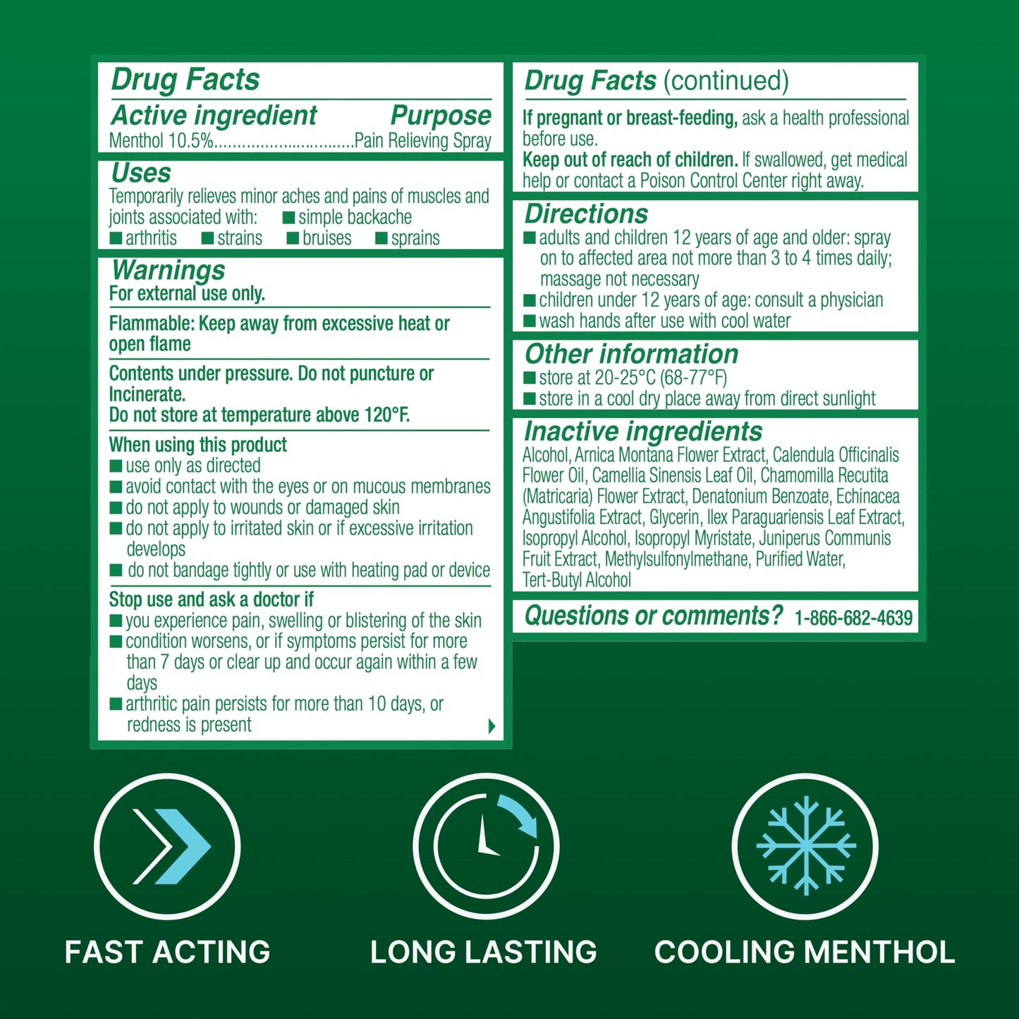 Biofreeze Pain Relief Spray, 3 oz. Aerosol Spray, Colorless