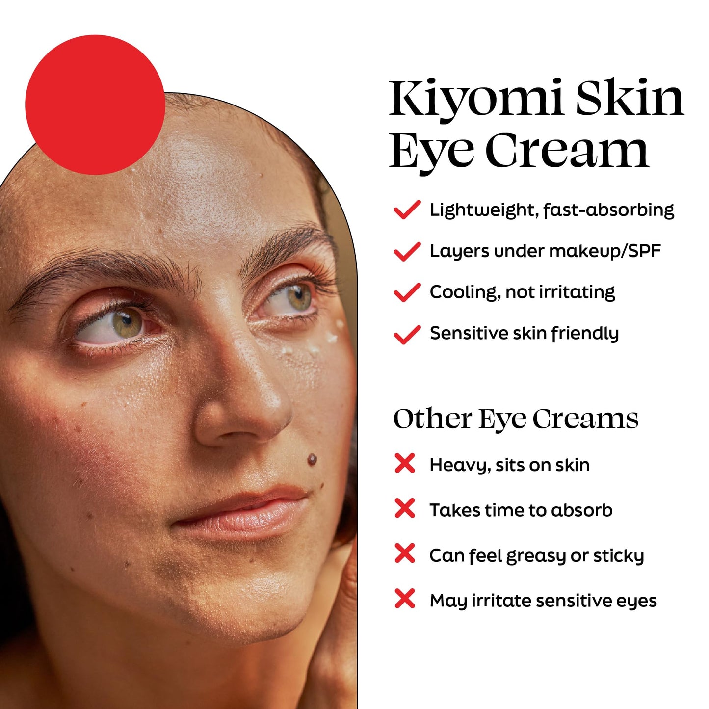 Kiyomi Skin Under Eye Cream - Hydrating Eye Moisturizer with 5-ALA, Ceramides & Peptides for Dark Circles, Puffiness, Fine Lines - Fast-Absorbing Treatment for Sensitive Skin - Made in Germany
