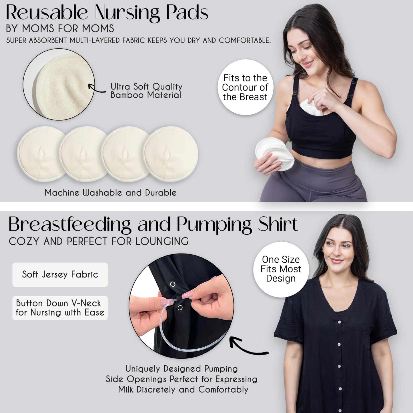 Sweet Jojo Designs Breastfeeding Postpartum Essentials 12pc Set (incl. Breast Milk Collector, Nipple Pads, Nursing Cover, Maternity Pajamas, Hot and Cold Breast Therapy Packs) Idea