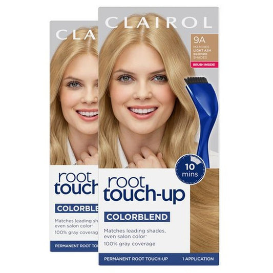 Clairol Root Touch-Up by Nice'n Easy Permanent Hair Dye, 9A Light Ash Blonde Hair Color, Pack of 2