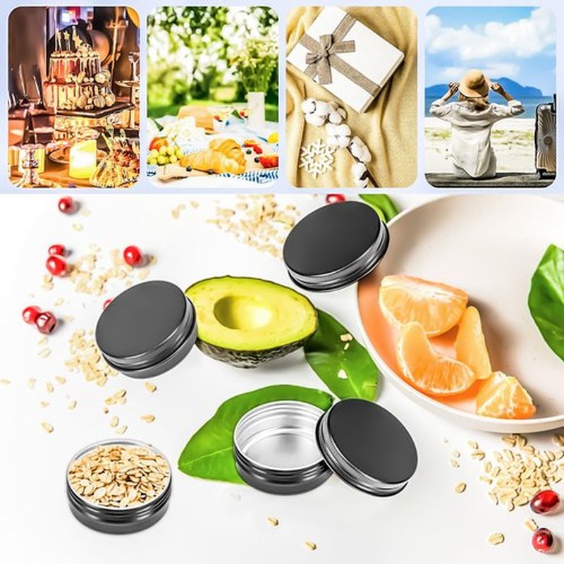 MotBach 16 Pack 1oz Tin Jars, 30ml Metal Tin cans, 1Ounce Aluminum tin can jar Containers with Screw Lid for Lotion Bars, Toiletries, Creams, Samples, Makeup Cosmetic, Spices, Salve, Balms, Beard Balm