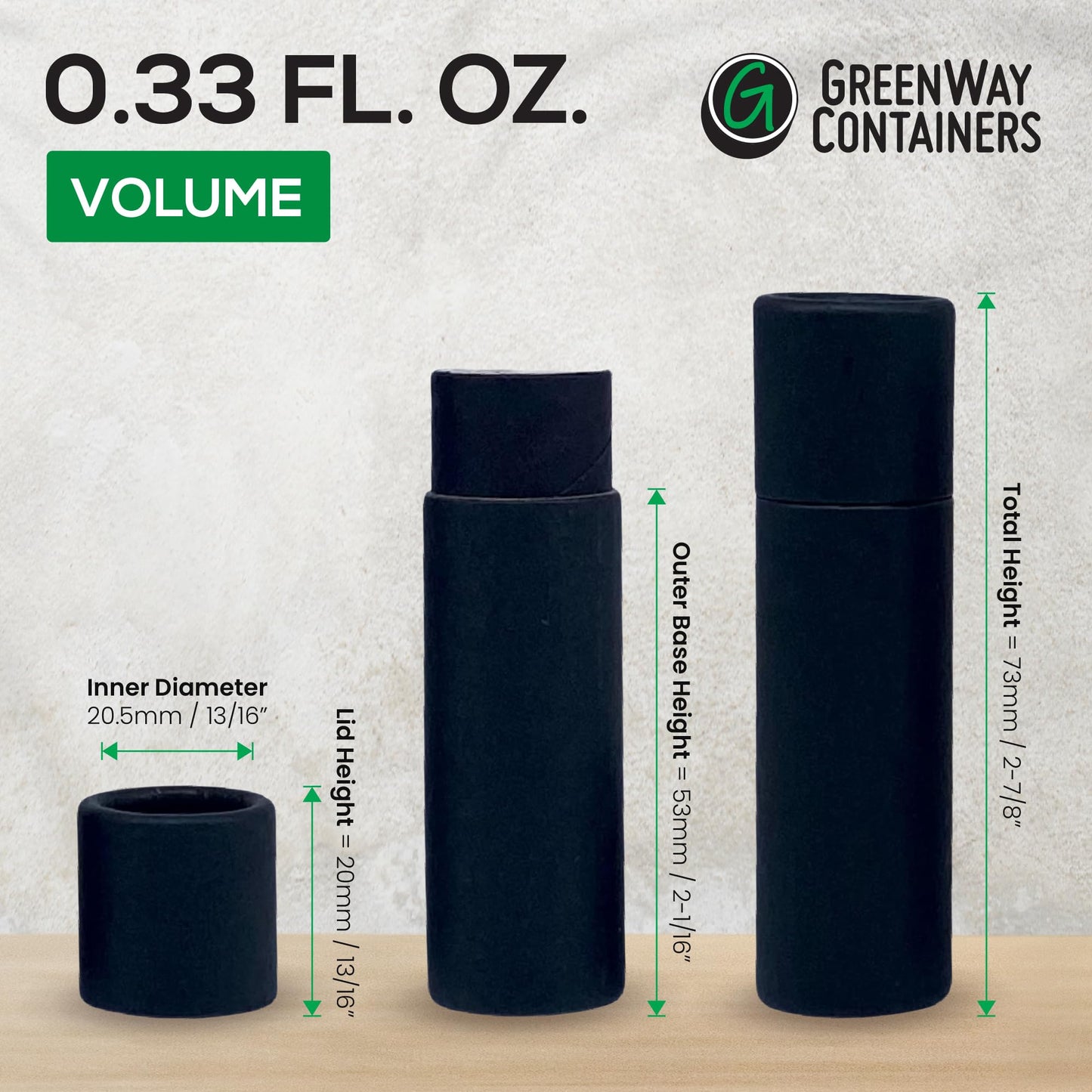 GreenWay 0.3oz / 8.5g Kraft Paperboard Lip Balm Tubes with Lids - 25 Pack Lip Gloss Tubes Refillable DIY Cosmetic Containers - Lip Balm Containers Chapstick Empty Holder - Brown