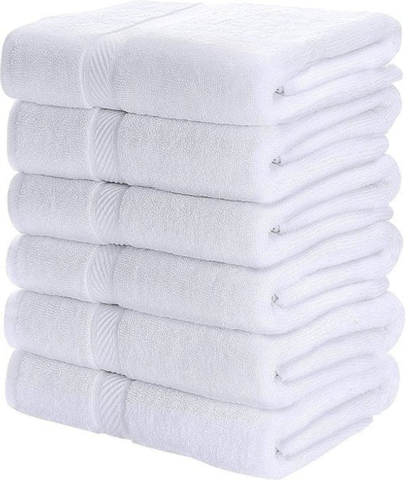 SIMPLI-MAGIC 79404 Bath Towels, White, 25x50 Inches Towels for Pool, Spa, and Gym Lightweight and Highly Absorbent Quick Drying Towels, 25 in x 50 in (Pack of 8)