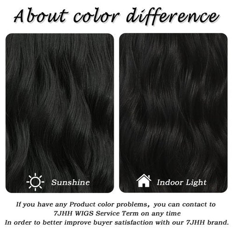 7JHH WIGS Long Wavy Costume Wigs Cosplay Mermaid wig for Women Halloween Party Used High Temperature Heat Resistant Fiber Natural Hairline Cos I Love Lucy Wig (14in, Natural Black Wigs)