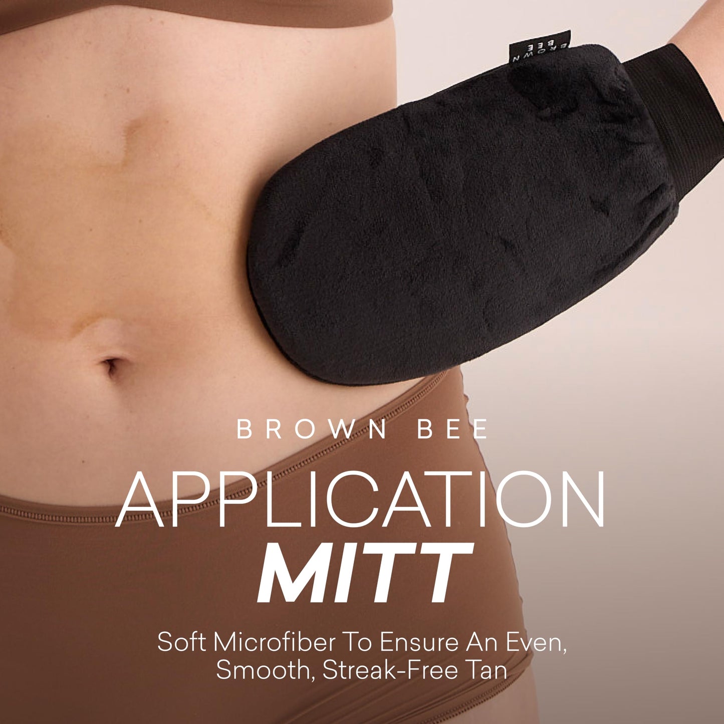 Brown Bee Self Tanning Application Mitt – Reusable Microfiber Mitt for Streak-Free Self Tanner, Even Bronze & Clean Hands