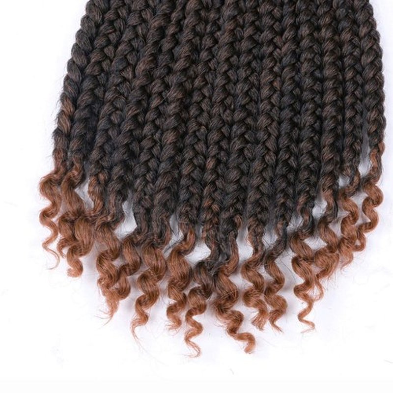 6 Packs Crochet Box Braids Curly Ends 10 Inch Bohemian Box Braids Crochet Hair for Black Women (T30, 10 Inch)