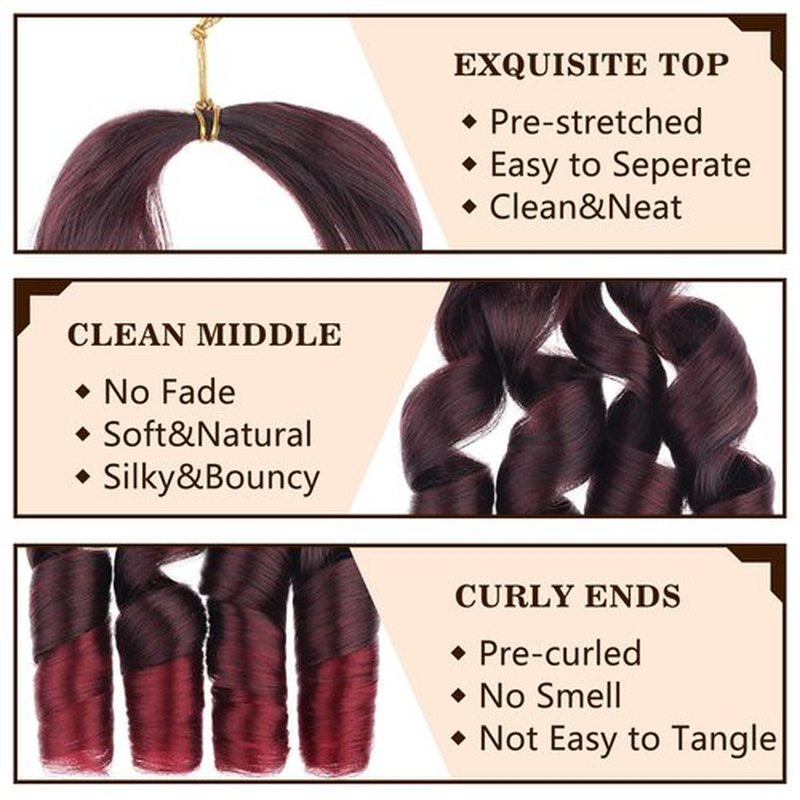 COOKOO 9 Packs French Curly Braiding Hair for Women 22 Inch French Curls Bouncy Braiding Hair Pre Stretched Spanish Curly Braids Synthetic Hair Extensions for French Curl Senegelase Twist Hair TBUG#