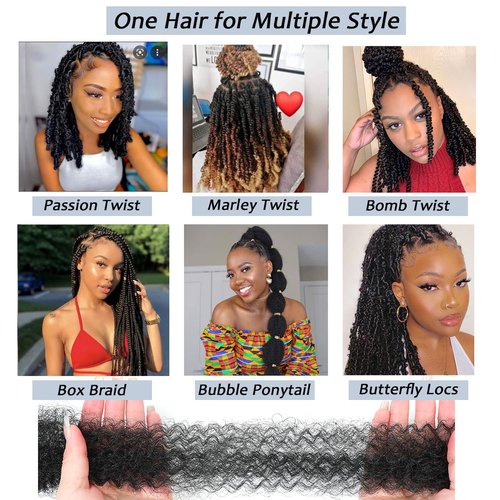 Parceria 12 Inch Springy Afro Twist Hair 8 Packs Marley Twist Braiding Hair Pre-fluffed Spring Twist Hair Kinky Hair Afro Twist Hair Marley Hair for Faux Locs (12 Inch (Pack of 8), Bug# Marley Twist)
