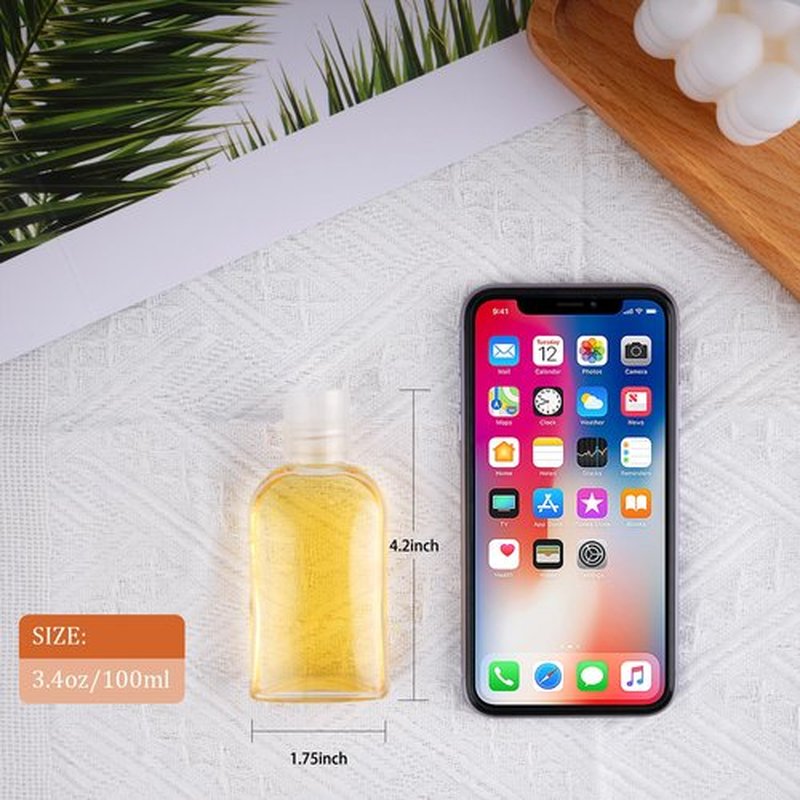 Kitchen GIMS Clear Plastic Empty Squeeze Bottles with Disc Top Caps 6 Pack 3.4 oz Travel Bottles TSA Approved Leak Proof Plastic Travel Bottles for Shampoo, Conditioner & Lotion