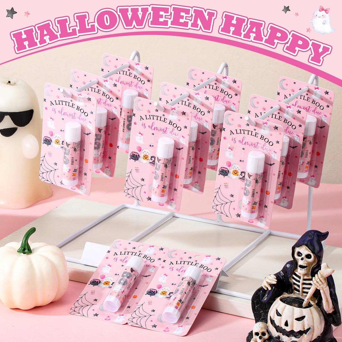30 Pack Christmas Little Boo Baby Shower Games Prizes Party Gifts Bulk Lip Balms Favors for Winners Adults Guests Gender Reveal Favors Decorations Baby Shower Souvenirs Gift Bags Stuffers