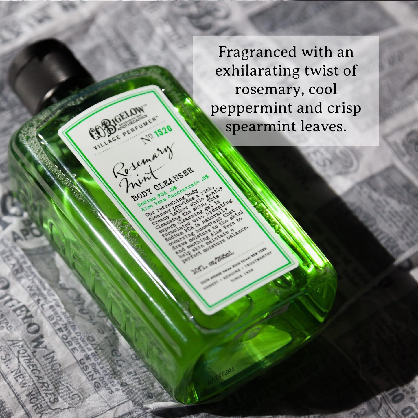 C.O. Bigelow Rosemary Mint Apothecary Duo Skin Care Gift Set, Body Wash & Body Lotion, Liquid Soap & Moisturizing Lotion, Set of 2, 10 Fl Oz