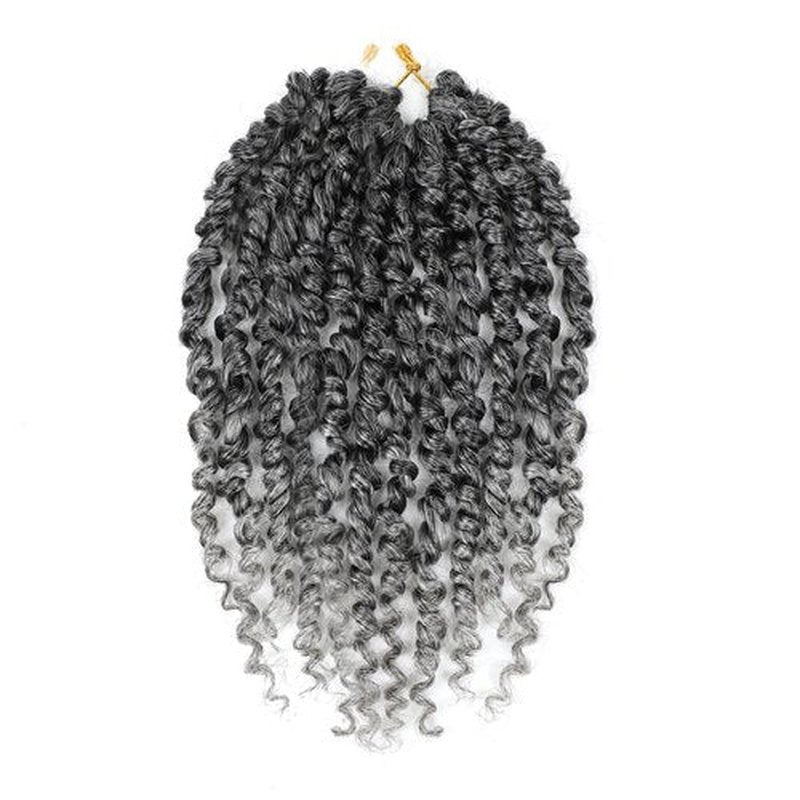 Passion Twist Hair 10 Inch 8 Packs, Pre Twisted Passion Twist Crochet Hair For Black Women, Pre Looped Passion Twist Curly Crochet Hair, Short Crochet Passion Twist Hair (10 Inch (Pack of 8), Gray#)
