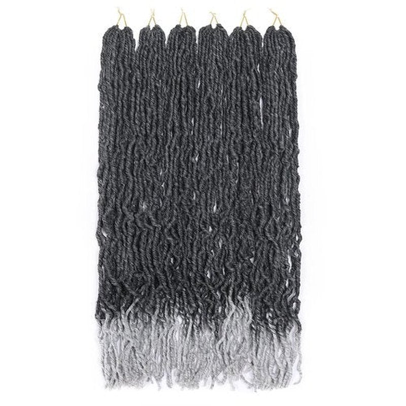 36inch Soft New Faux Locs Colorful Long Goddess Locs Crochet Hair 6packs Natural Pre Looped Natural Crochet Braid Curly Wave Braiding Hair (36 Inch (Pack of 6), TGrey)