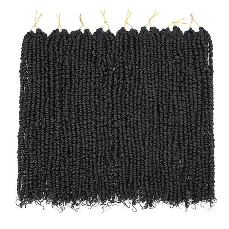 Leeven 8 Packs Passion Twist Crochet Hair 20 Inch Natural Black Bomb Pre Twisted Water Wave Crochet Braids Pre Looped Curly Bohemian Synthetic Braiding Hair Extensions for Women #1B