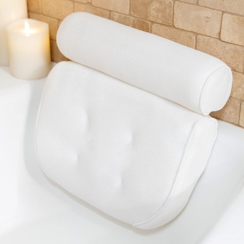 Bath Pillow - Square Bath Pillows for Tub Neck & Back Support, Luxury Bathtub Pillows for Head & Neck, Soaking, Bubble Bath & Spa, Bathtub Accessories for Women - Gifts for Women, Wife, Girlfriend