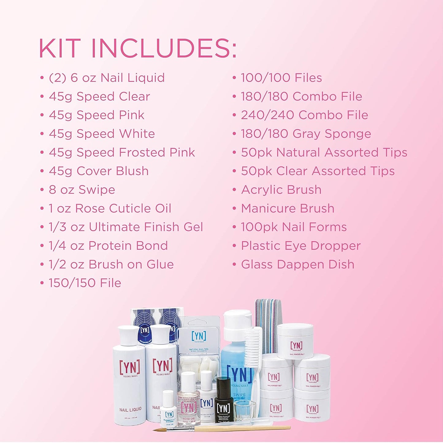 Young Nails Professional Kits & Accessories for Home Nail Kit, Starter Kit, Beginners, and/or Nail Professionals