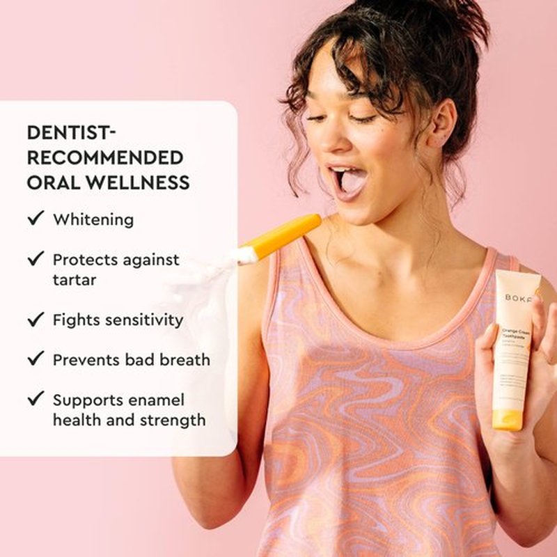 Boka Fluoride Free Toothpaste - Nano Hydroxyapatite, Remineralizing & Whitening - Dentist Recommended for Adult, Kids - Ela Mint, Orange Cream Natural Flavor, 4oz 2Pk - US Manufactured