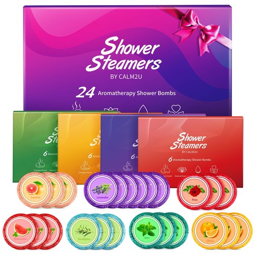 Shower Steamers Aromatherapy - 24 Pack Shower Bombs with Essential Oils, Self Care Birthday Gifts for Women Who Have Everything, Stress Relief Gifts for Her, Mom