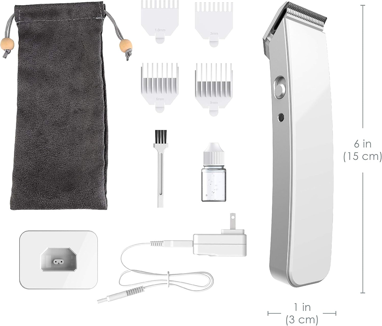 Rechargeable Beard Trimmer Kit - 11-Piece Grooming Set with Cordless Use & Travel Bag