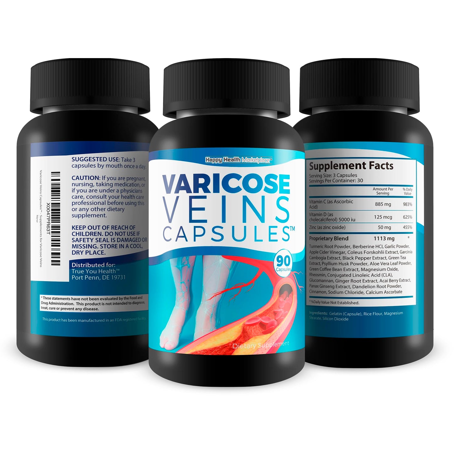 Varicose Veins Capsules - Our Best Natural Varicose Veins Treatment - Varicose Vein Supplement Anti Varicose Veins Women - Herbal Varicose Veins Treatment for Legs - Herbal Remedies for Varicose Veins