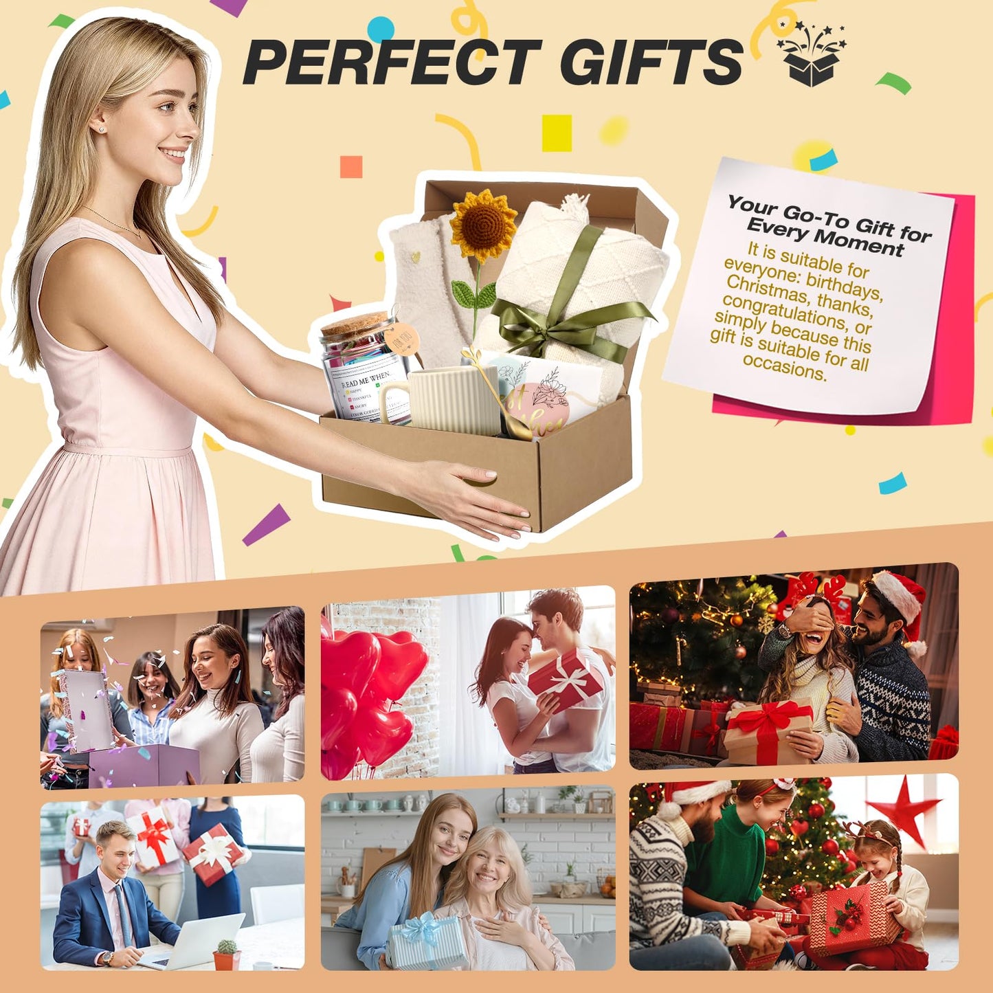 Eirunyx Self Care Gifts for Women Birthday Gift Basket, Sending Sunshine Sunflower Care Package Get Well Soon Gift Basket, Spiritual Inspirational/Christian for Women Mom Best Friend