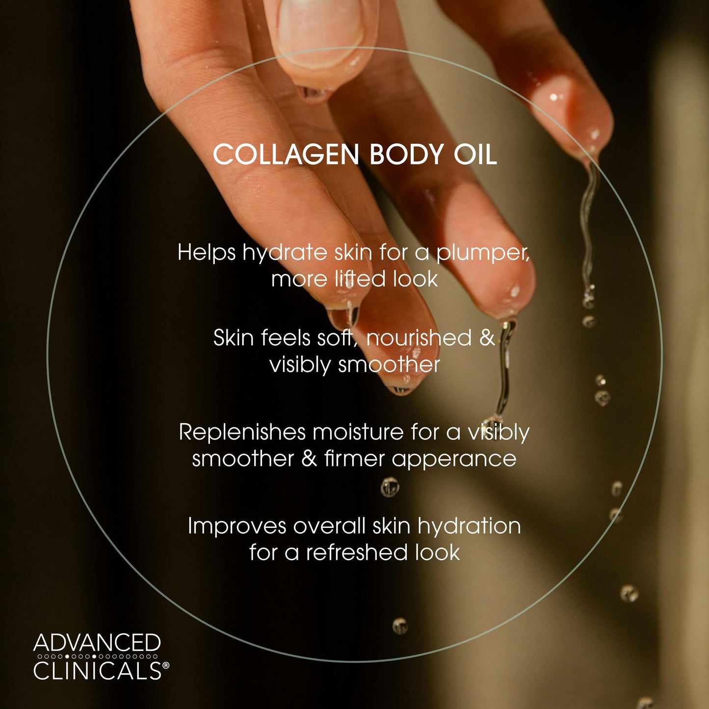 Advanced Clinicals Hydrating Collagen Oil For Body & After Shower | Visible Anti Aging Skincare Moisturizer Collagen Body Oils For Women & Men Helps Soften Appearance Of Crepey Skin, Large 12 Fl Oz
