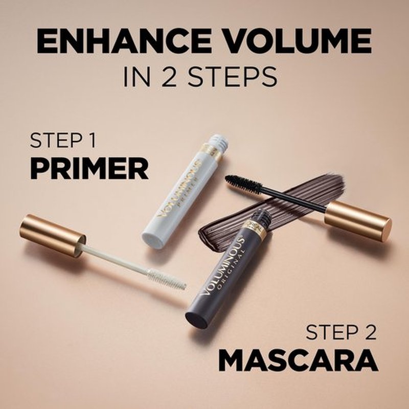 L’Oreal Paris Makeup Voluminous Original Volume Building Mascara, Black Brown, 2 Count