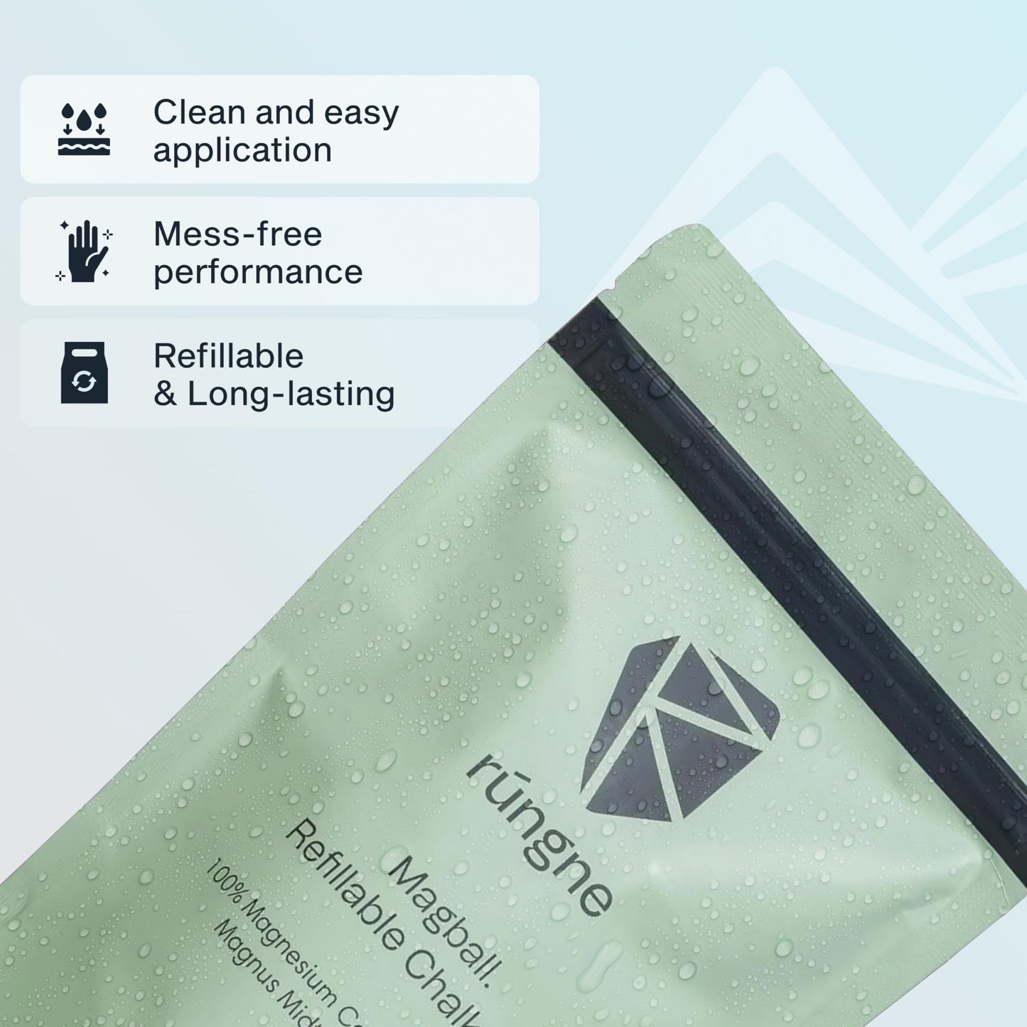 RUNGNE Magdust Pro Chalk – High-Performance Chalk with Superior Grip, Control & Long-Lasting Dryness