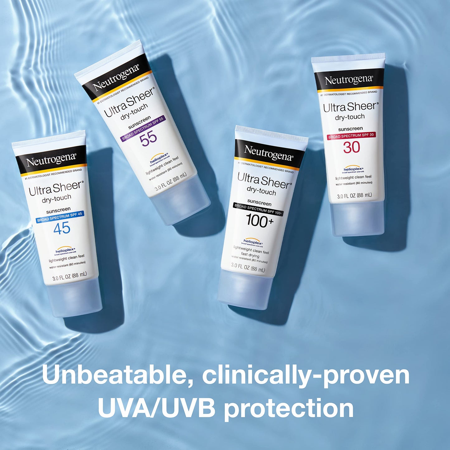 Neutrogena Ultra Sheer Dry-Touch Water Resistant and Non-Greasy Sunscreen Lotion with Broad Spectrum SPF 100+, 3 Fl Oz (Pack of 1)