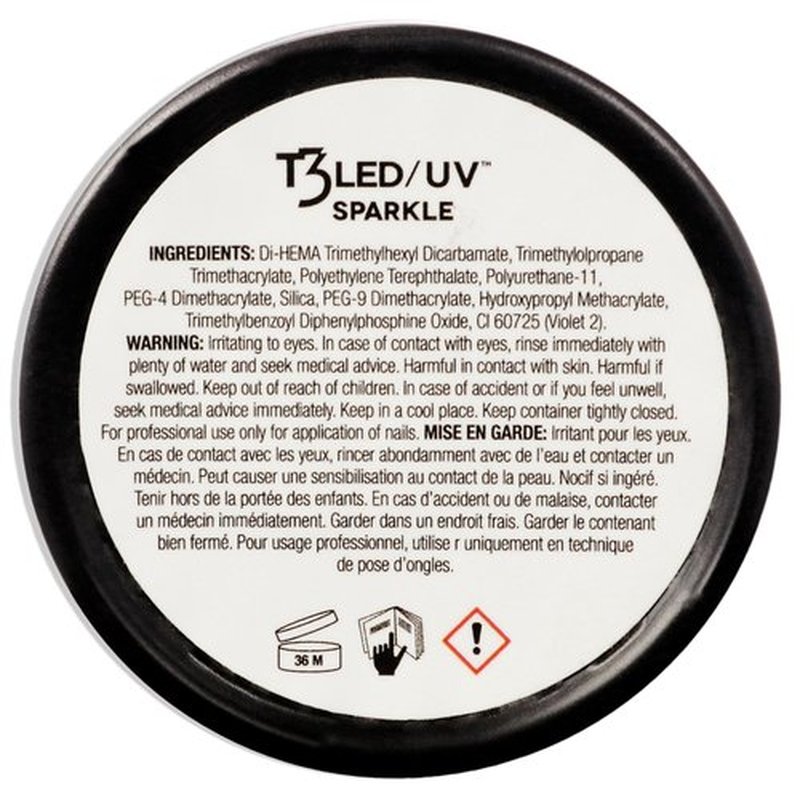 Cuccio Pro T3 LED/UV Cool Cure Versatility Gel - Self-Levelling - Incredibly Flexible - Strong Adhesion - High Shine Finish - Fast Application - Quick Cure - Keke's Glitter - 1 Oz Nail Gel