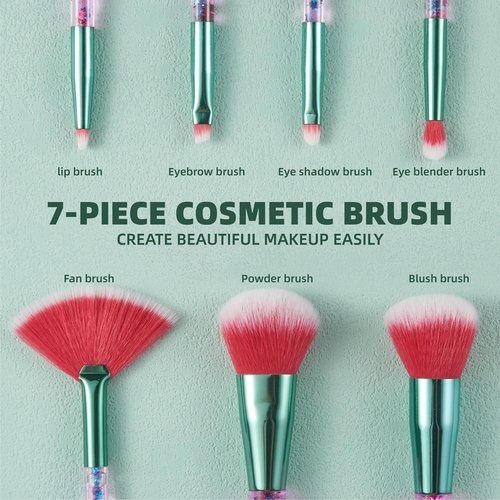 RAEEIKPHZ Makeup for Girls Make Up, Foundation Fan Crystal Bling Liquid Blush Powder Lip Eye Shadow Blender Eyebrow Makeup Brushes Set for Girls Teens Gift Present