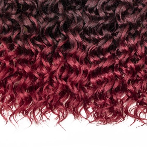 Ocean Wave Crochet Hair 24inch Deep Wave Curly Crochet Hair For Women Burgundy Hawaii Curly Braiding Hair Synthetic Bohemian Crochet Braid Water Wave Crochet hair Extensions (6Packs, 1B/BUG)