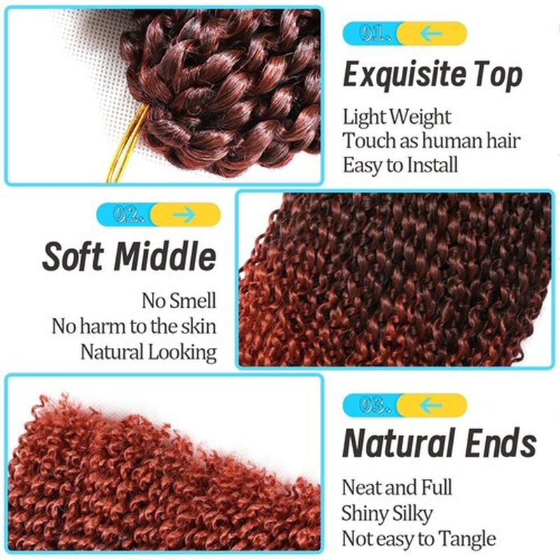 8 Inch Short Passion Twist Hair 6 Bundles Marlybob Crochet Hair Kinky Curly Crochet Hair for Black Women (6Bundles8 Inch, 1B/350#)