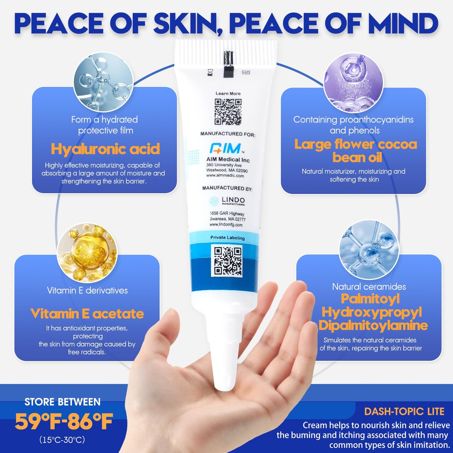 Eczema Relief Cream - Eczema Cream for Adults - Relief for Itchy, Red Skin & Repairs Skin Barrier - Sensitive & Dry Skin - Ideal for Eczema Rash, Radiation Repair, Daily Moisturizing (0.52 Oz)