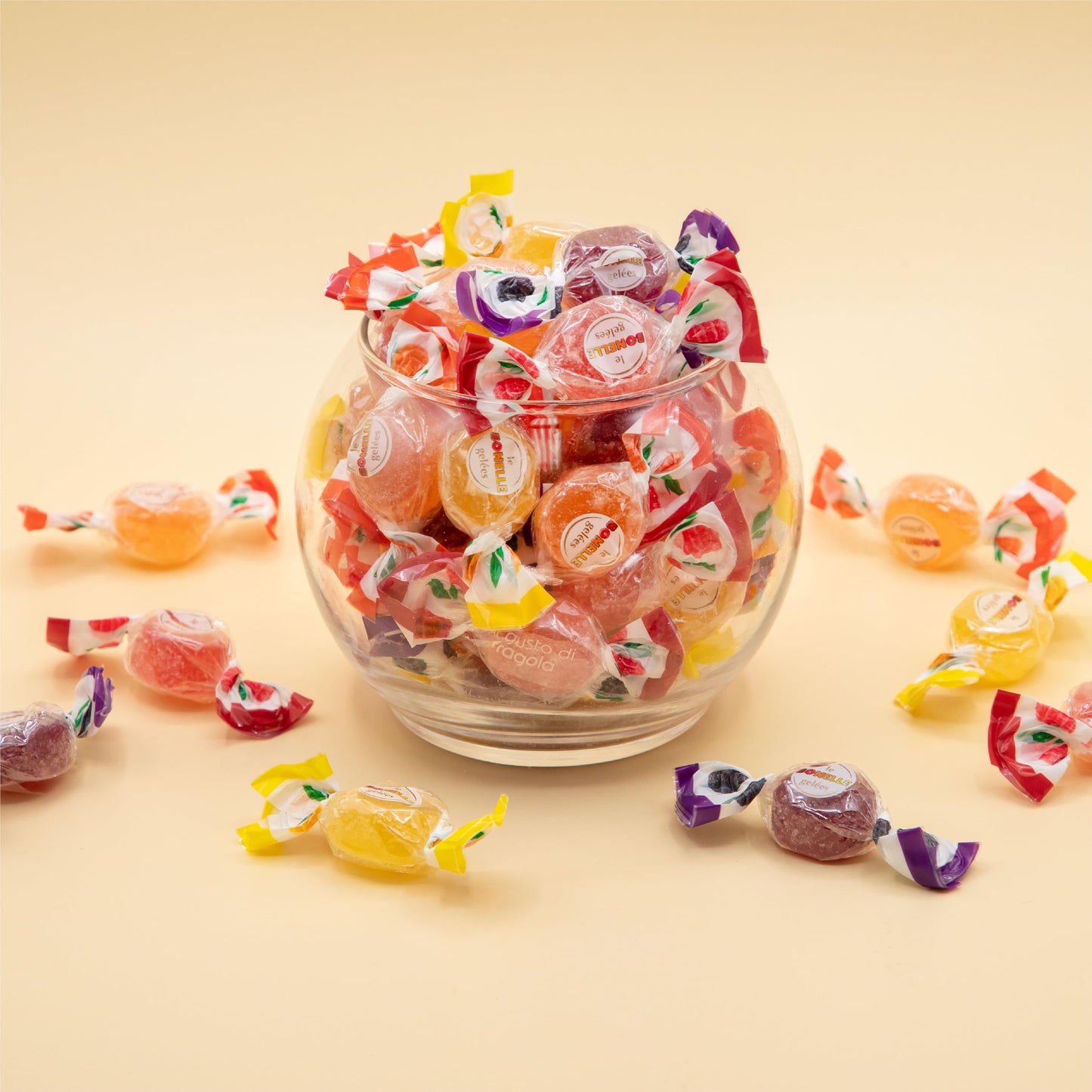 Fida Bonelle Italian Assorted Fruit Jelly Candy | 1.5 Pound Bag | Vegan, Gluten-Free