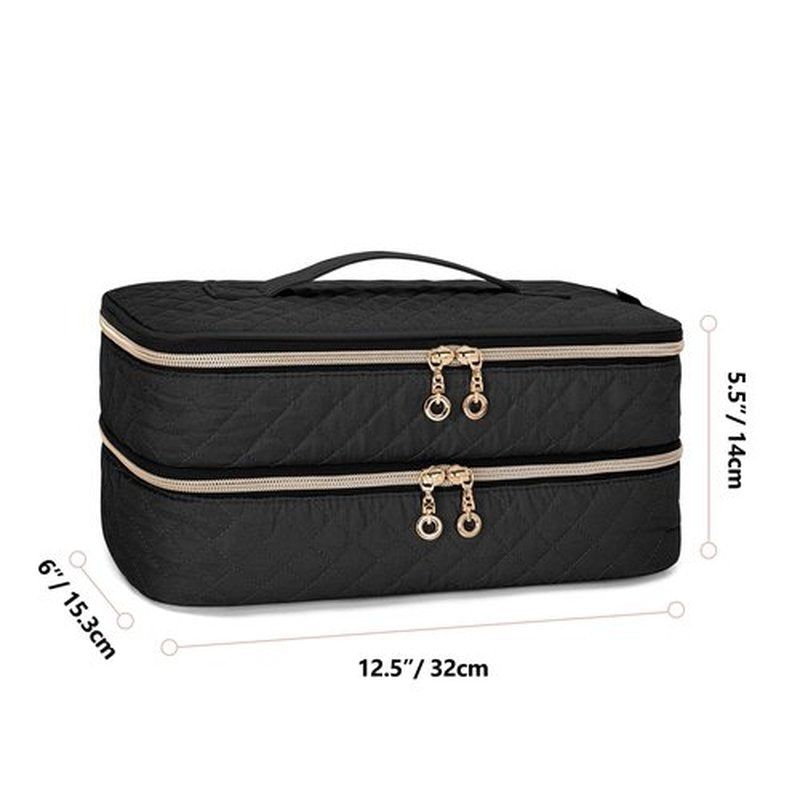 Teamoy Travel Carrying Case Compatible with Shark FlexStyle Styling (HD 435/430),Double-Layer Hair Accessories Tools Storage Bag for Hair Dryer Airwrap Styler and Attachments, Black